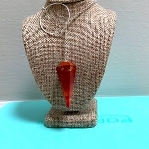 Mookaite natural gemstone Pendulum Necklace
